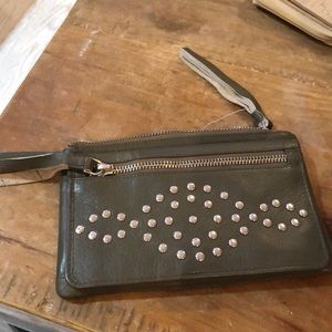 All leather studded wallet